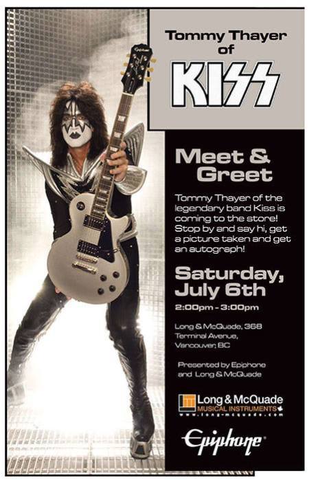 Kiss - Tommy Thayer - promo flyer - July 6th - 2013