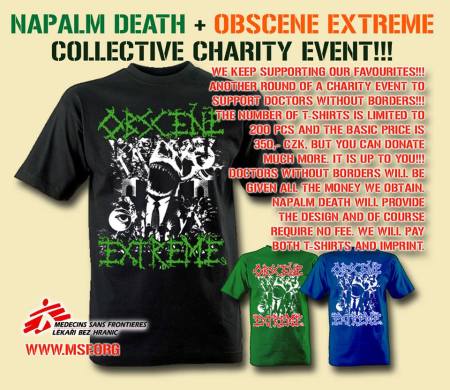 Napalm Death - Obscene Extreme - charity tee - promo flyer