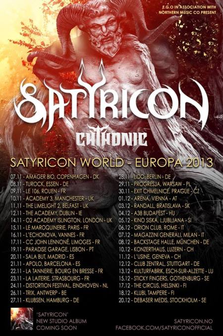 Satyricon - world - europa tour - 2013 - promo poster flyer