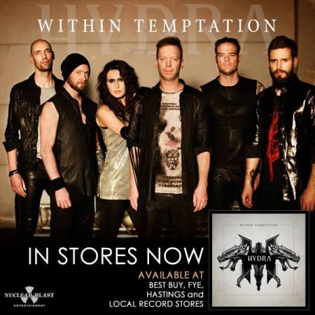 Within Temptation - Hydra - promo band and album flyer - in stores now - 2014