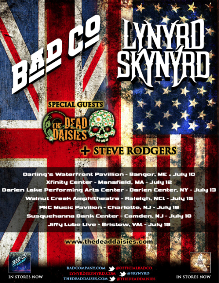 The Dead Daisies - Bad Company - Lynyrd Skynyrd - promo tour flyer - US - 2014