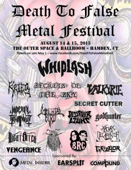 Death To False Metal Festival - promo flyer - Hamden - CT - 2015 - August - MO