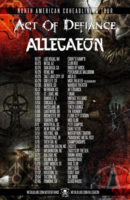 Act Of Defiance - Allegaeon - North American Tour - promo flyer - 2015 - #MOMSSNSC39395