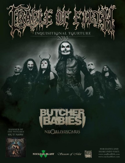 Cradle Of Filth - Inquisitional Tourture - 2016 - promo flyer - #MO339969MDMNFPT