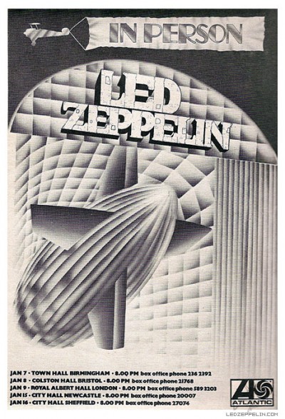 Led Zeppelin - 1970 - January - Tour Promo Flyer - #MOILMFLMD33997