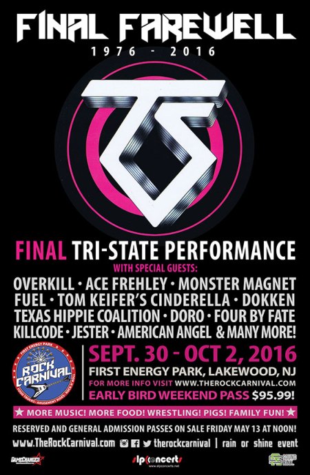Twisted Sister - Final Farewell - promo concert flyer - 2016 - tri-state concert - #MO899899ILMF