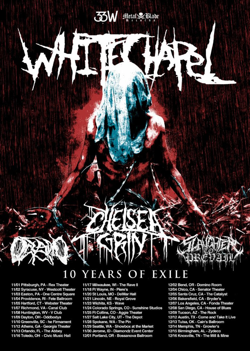WHITECHAPEL To Kick Off 10 Years Of Exile US Tour With Chelsea Grin